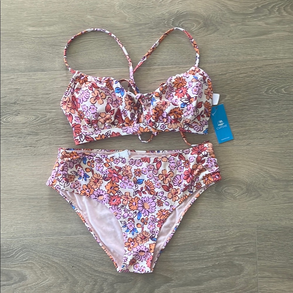 BNWT Cupshe Floral Bikini Set
